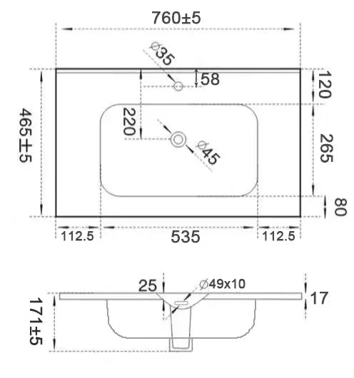 Olivia Matte Black Ceramic Top 600mm/750mm/900mm/1200mm - FIL Kitchen Bathroom