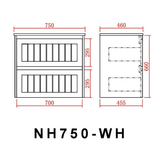 Poseidon New Hampton Wall Hung Vanity (600mm/750mm/900mm/1200mm/1500) - FIL Kitchen Bathroom