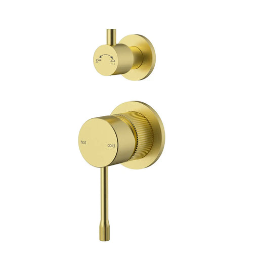 IKON Linie Basin/Bath Wall Diverter Mixer Trim Kit With Separate Cover Plate Brushed Gold - FIL Kitchen Bathroom