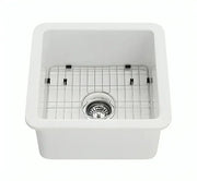SINGLE BOWL FIRECLAY UNDERMOUNT KITCHEN SINK GLOSS WHITE/MATTE BLACK 457MM CETO