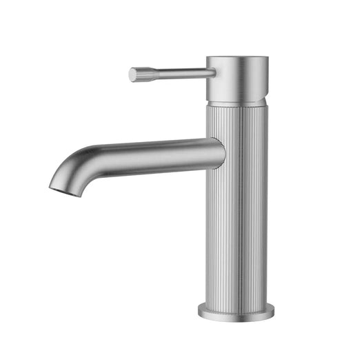 IKON Linie Solid Brass Brushed Nickel Basin Mixer Tap - FIL Kitchen Bathroom