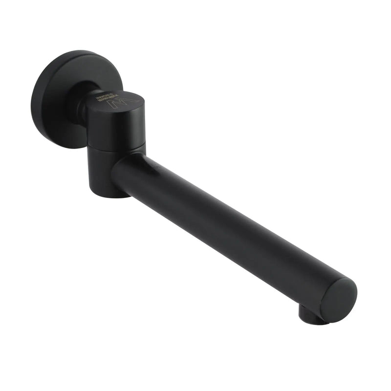 LUCID PIN Round Bathtub/Basin Swivel Wall Spout Chrome/Black FIL Kitchen Bathroom