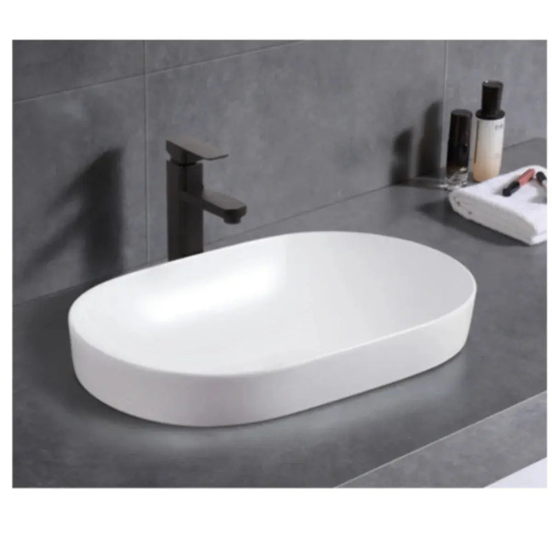 Dora Oval Semi Recess Gloss White Basin - FIL Kitchen Bathroom