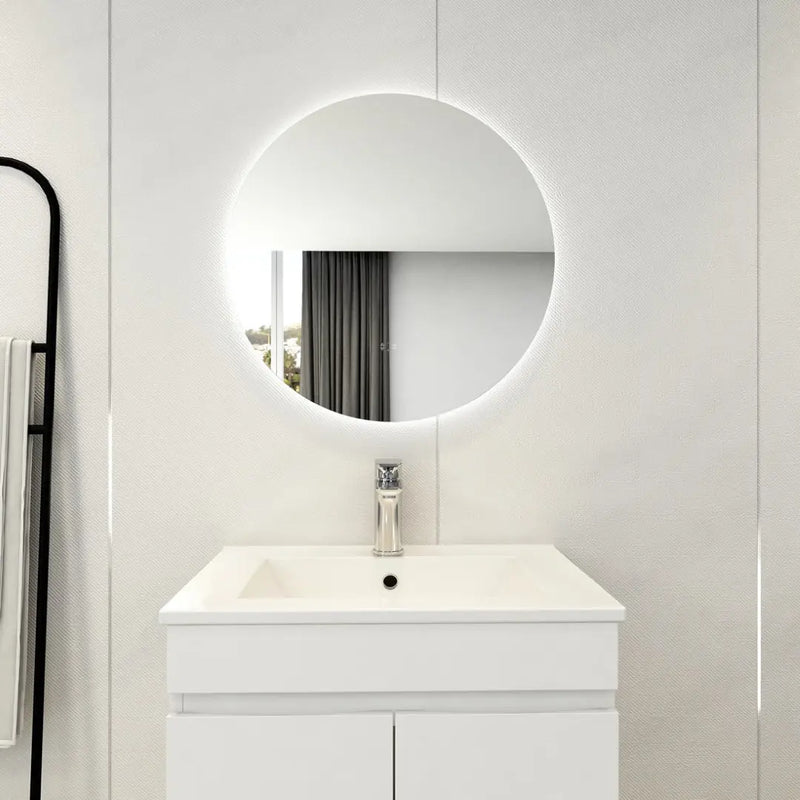 POSEIDON ROUND BACKLIT LED MIRROR 3 COLOUR LIGHTS 600X600MM - FIL Kitchen Bathroom