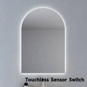 POSEIDON ARCH BACKLIT LED MIRROR 3 COLOUR LIGHTS 600X900MM - FIL Kitchen Bathroom