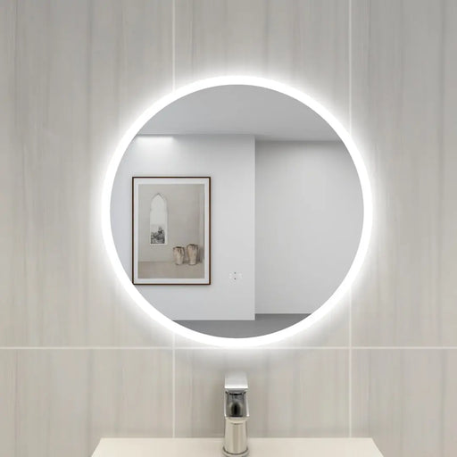 POSEIDON ACRYLIC ROUND BACKLIT LED MIRROR 3 COLOUR LIGHTS 700X700MM - FIL Kitchen Bathroom