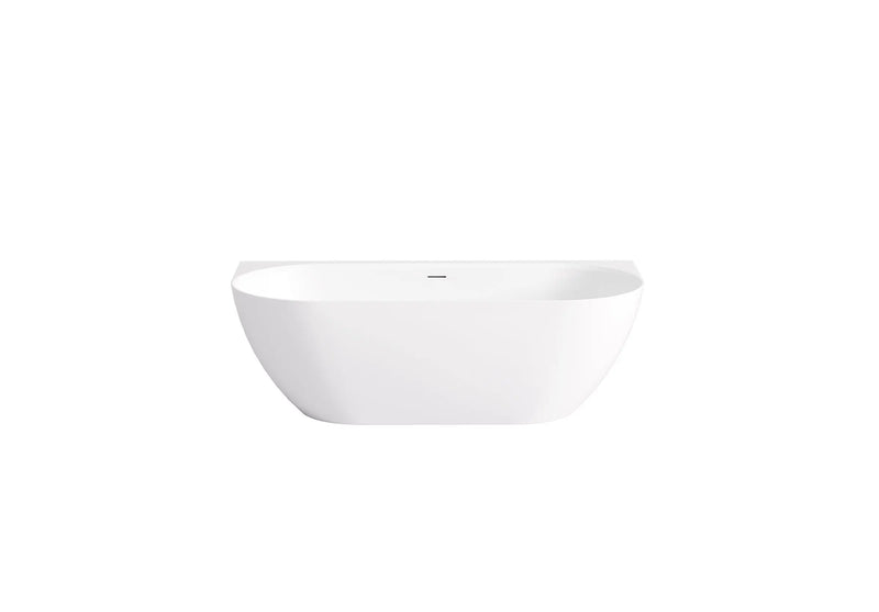 Ellips Back To Wall Free Standing Acrylic Bathtub LK-EB-OF