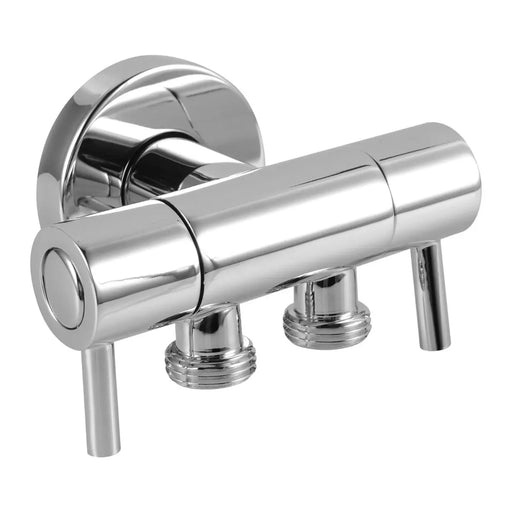 Bathroom Solid Brass Toilet Bidet Spray 1 Inlet 2 Outlet Diverter Only Chrome and Black FIL Kitchen Bathroom