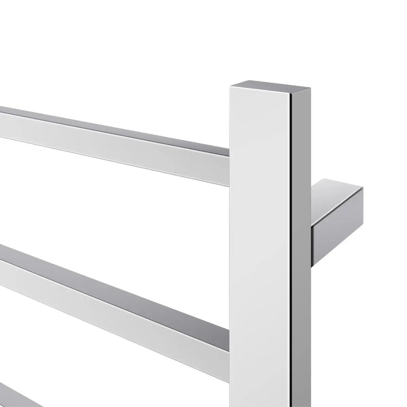 Square  Electric Heated Towel Rack 6 Bars Chrome and Colours FIL Kitchen Bathroom
