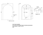 Arch LED Framed Bathroom Mirror Brushed Gold 600x900mm - FIL Kitchen Bathroom