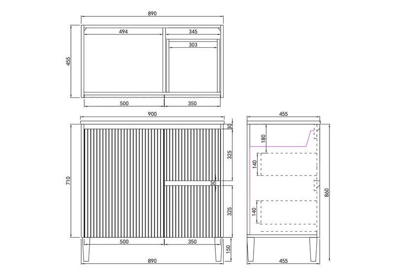 Brighton Floor Standing Vanity PVC Matte White 600mm/750mm/900mm - FIL Kitchen Bathroom