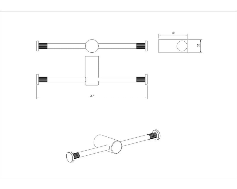 CADDENCE Series Double Toilet Paper Holder FIL Kitchen Bathroom