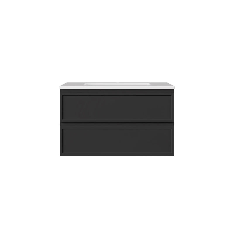 New Hamilton Federation Slim Wall Hung Cabinet Matte Black LK-FH900NW-MB
