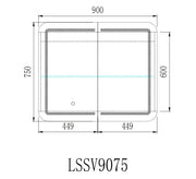 LED PVC Mirror Shaving Cabinet (600/750/900/1200/1500mm) POSEIDON