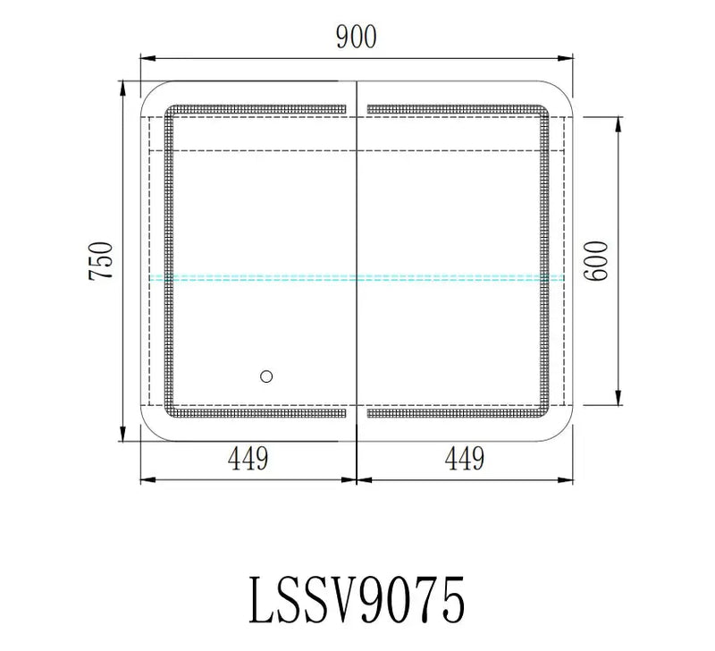 LED PVC Mirror Shaving Cabinet (600/750/900/1200/1500mm) POSEIDON