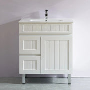 Acacia Shaker Pvc Free Standing Vanity Matte White 600mm/750mm/900mm - FIL Kitchen Bathroom