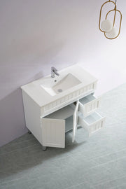 Acacia Shaker Pvc Free Standing Vanity Matte White 600mm/750mm/900mm - FIL Kitchen Bathroom