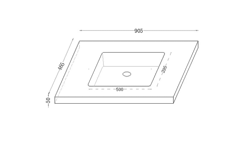 Fine Ceramic Basin Joined with Sintered Stone Calacatta Night 600mm/750mm/900mm/1200mm/1500mm - FIL Kitchen Bathroom