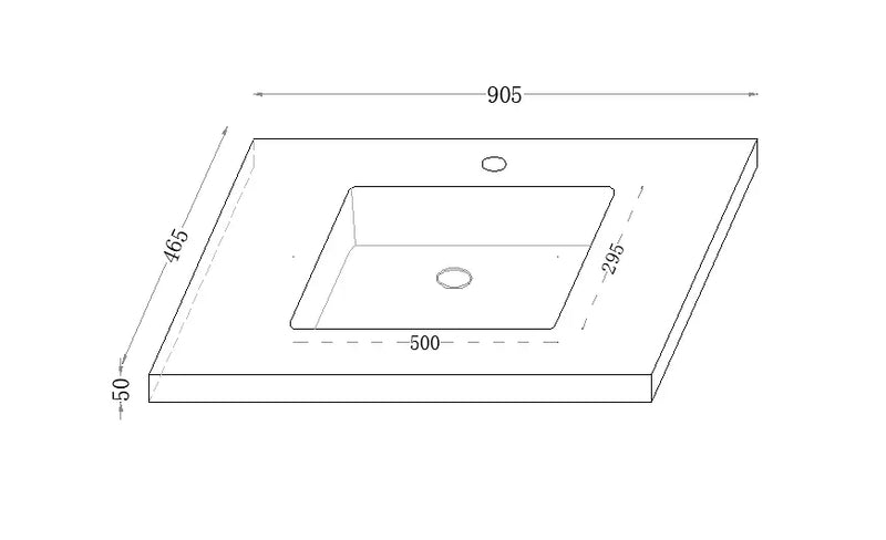 Fine Ceramic Basin Joined with Sintered Stone Carrara Gold 600mm/750mm/900mm/1200mm/1500mm - FIL Kitchen Bathroom