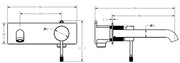 IKON Linie Wall Basin Mixer Trim Kit 180mm/220mm Gun Metal - FIL Kitchen Bathroom