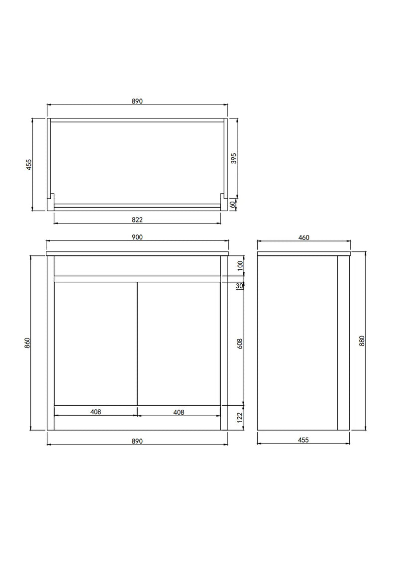 Pako FreeStanding Vanity PVC (900mm) Lukka