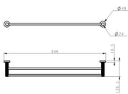 Linie Double Towel Rail 800 mm - FIL Kitchen Bathroom