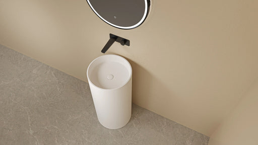 Olley Solid Surface Stone Pedestal Basin LK-SOP450-MW Lukka