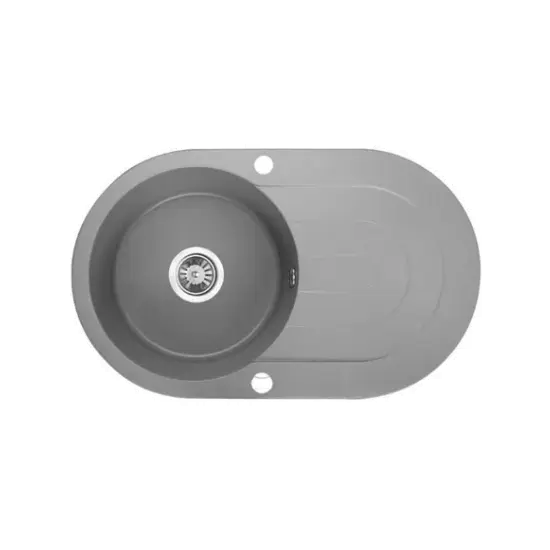 Laveo 470*780*204mm Grey Granite Stone Sink Single Bowl with Drainer(including Space Saving Siphon and Automatic Plug) FIL Kitchen Bathroom
