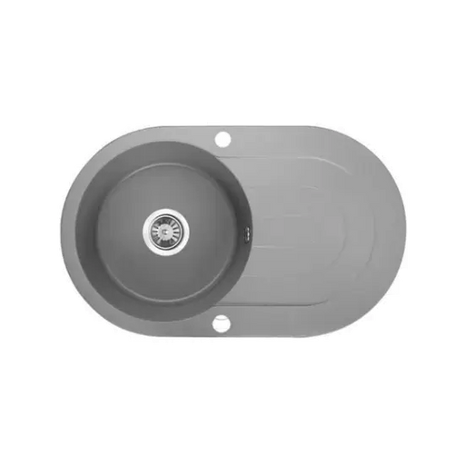 Laveo 470*780*204mm Grey Granite Stone Sink Single Bowl with Drainer(including Space Saving Siphon and Automatic Plug) FIL Kitchen Bathroom