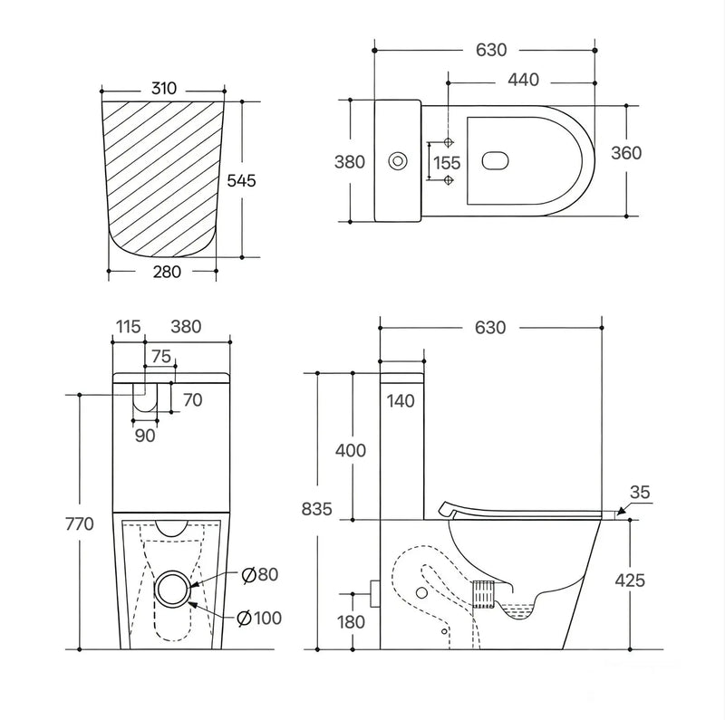 Acadia Full Rimless Toilet Suite LK-AC202
