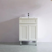 Acacia Shaker Pvc Free Standing Vanity Matte White 600mm/750mm/900mm - FIL Kitchen Bathroom