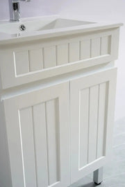 Acacia Shaker Pvc Free Standing Vanity Matte White 600mm/750mm/900mm - FIL Kitchen Bathroom