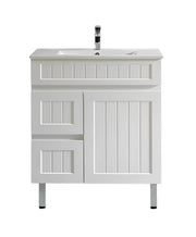 Acacia Shaker Pvc Free Standing Vanity Matte White 600mm/750mm/900mm - FIL Kitchen Bathroom