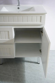 Acacia Shaker Pvc Free Standing Vanity Matte White 600mm/750mm/900mm - FIL Kitchen Bathroom