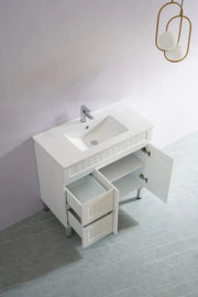 Acacia Shaker Pvc Free Standing Vanity Matte White 600mm/750mm/900mm - FIL Kitchen Bathroom