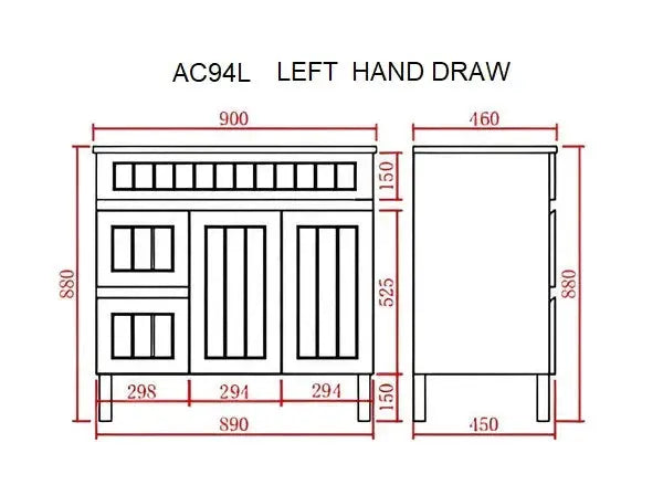 Acacia Shaker Pvc Free Standing Vanity Matte White 600mm/750mm/900mm - FIL Kitchen Bathroom