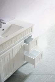 Acacia Shaker Pvc Free Standing Vanity Matte White 600mm/750mm/900mm - FIL Kitchen Bathroom