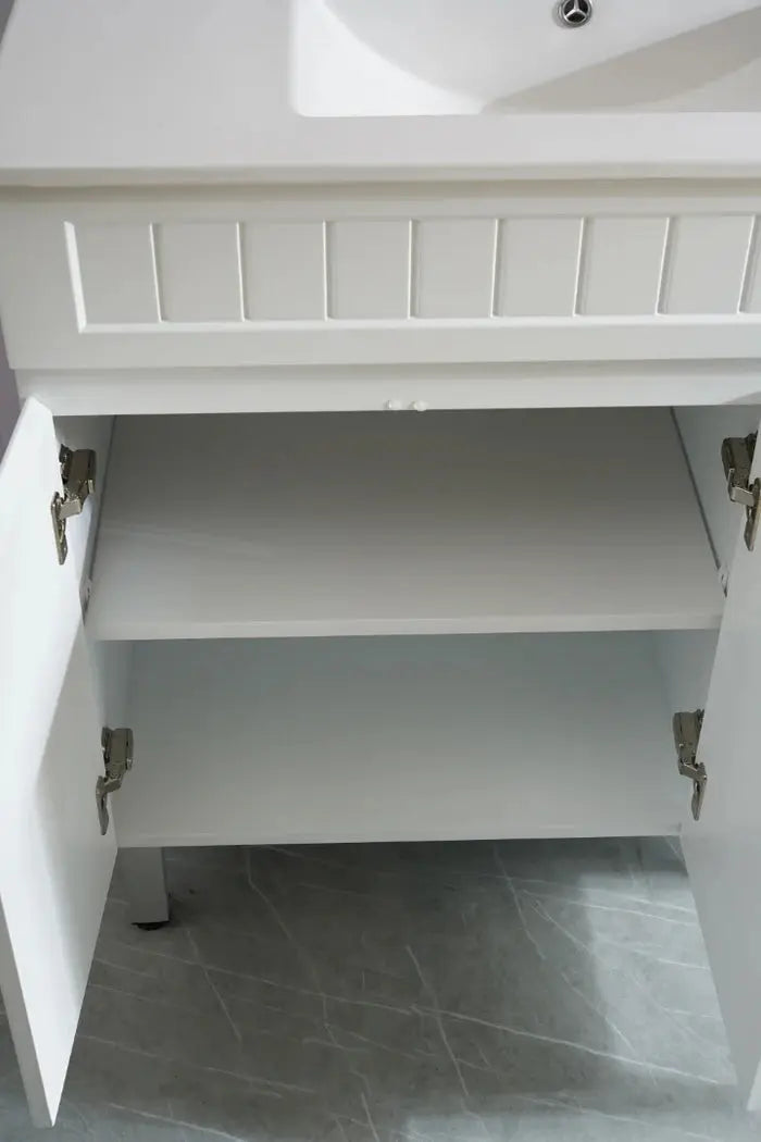 Acacia Shaker Pvc Free Standing Vanity Matte White 600mm/750mm/900mm - FIL Kitchen Bathroom