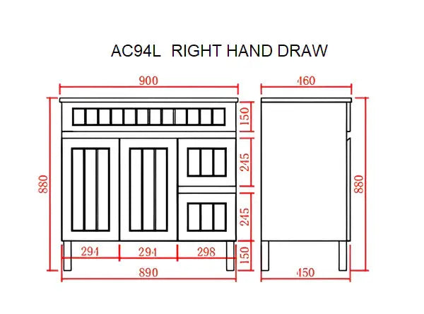 Acacia Shaker Pvc Free Standing Vanity Matte White 600mm/750mm/900mm - FIL Kitchen Bathroom