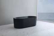 Ally Groove Freestanding Bathtub Matte Black 1500mm/1700mm - FIL Kitchen Bathroom