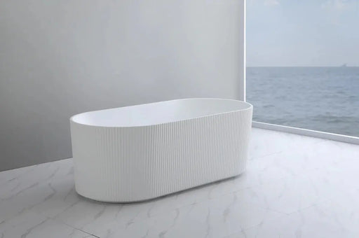Ally Groove Freestanding Bathtub Gloss White/Matte White 1500mm/1700mm - FIL Kitchen Bathroom