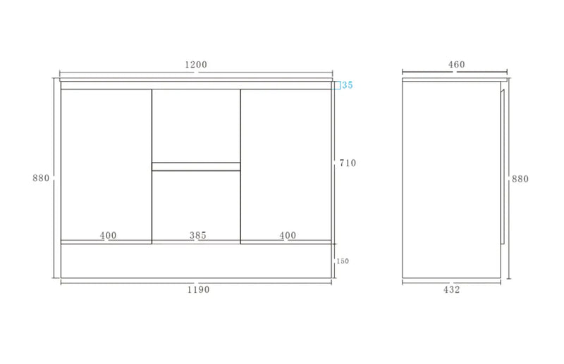 Alpha Free Standing PVC Vanity with soft closing LK-AL124DK