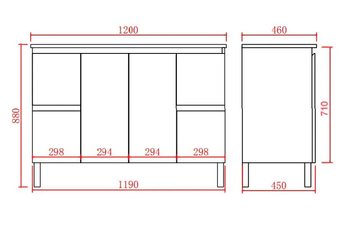 Alpha Free Standing PVC Vanity with soft closing LK-AL124L