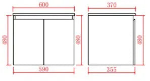 Alpha Ensuite Wall Hung Vanity with soft closing LK-AL63W