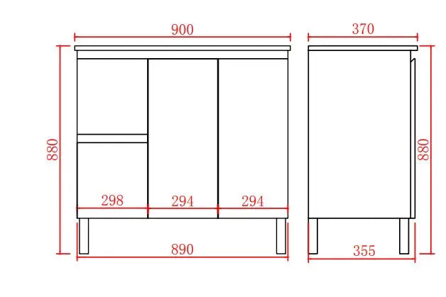 Alpha Ensuite Free Standing PVC Vanity Ensuite Gloss White LK-AL93LL