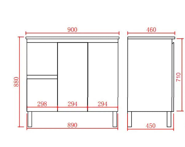 Alpha Free Standing PVC Vanity with soft closing LK-AL94LL