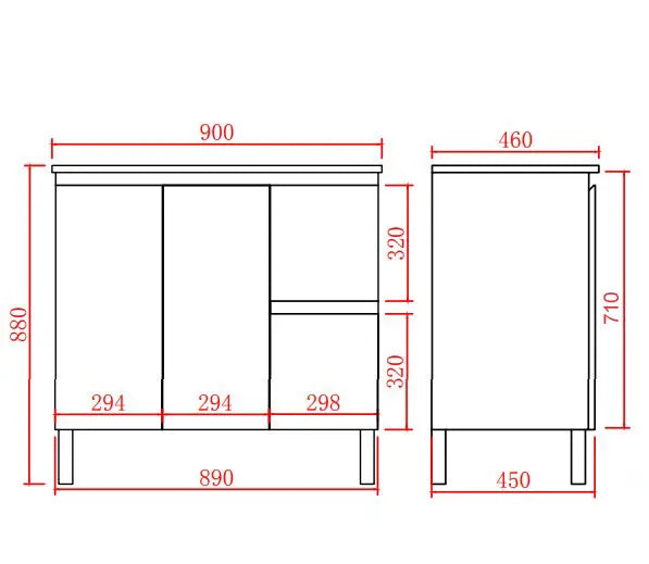 Alpha Free Standing Vanity with soft closing LK-AL94RL