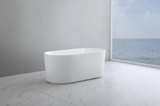 Ally Groove Freestanding Bathtub Gloss White/Matte White 1500mm/1700mm - FIL Kitchen Bathroom