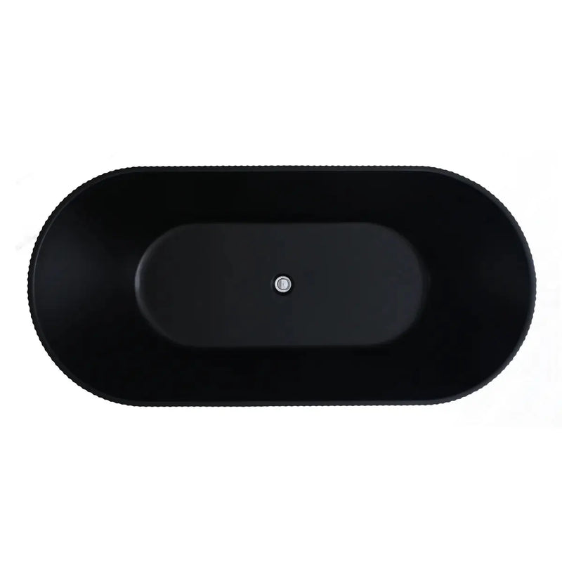 Ally Groove Freestanding Bathtub Matte Black 1500mm/1700mm - FIL Kitchen Bathroom