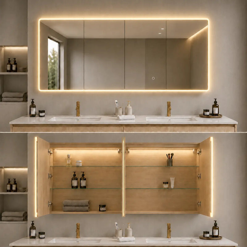 Avola LED Mirror Cabinet (MW/MB/MO/SO) LK-ALMC1500-3LIGHTS